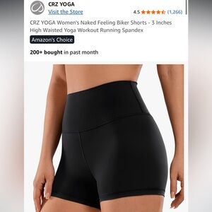 CRZ YOGA Black Bike Shorts High Waisted Compression